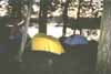 Camp in the morning on Queer Lake